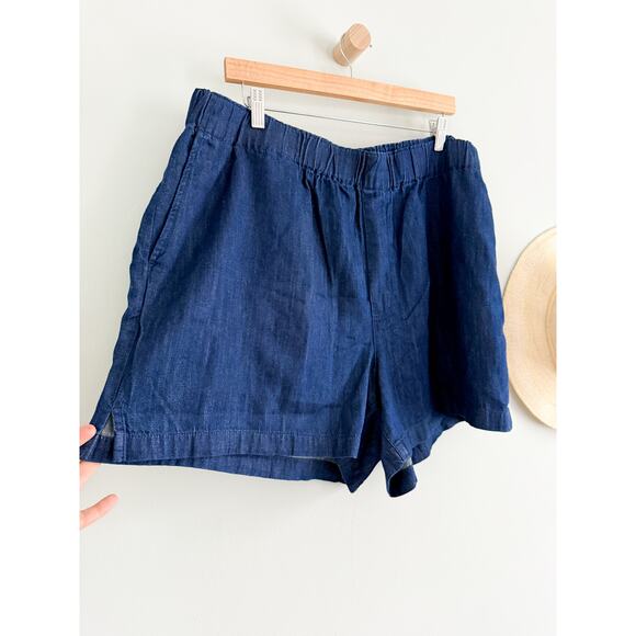 Madewell | NWT Plus Denim Pull-On Shorts in Bright Rinse Wash | Sz 18W - Picture 3 of 10
